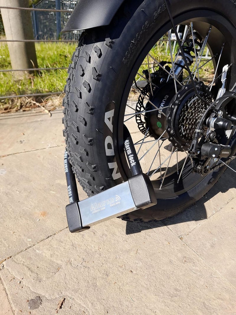 ENZZONE Heavy Duty Anti Theft Alarm U Lock for E-Bikes, Scooters, Motorcycles - 16mm Stainless Steel, 3 Keys, Weatherproof - Image 2